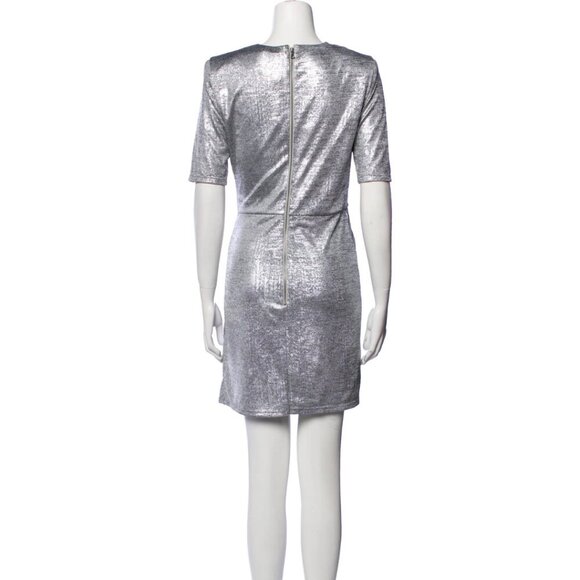 Alice + Olivia Delora Crew Neck Mini Ruched Dress 10 #7995 - Picture 7 of 10